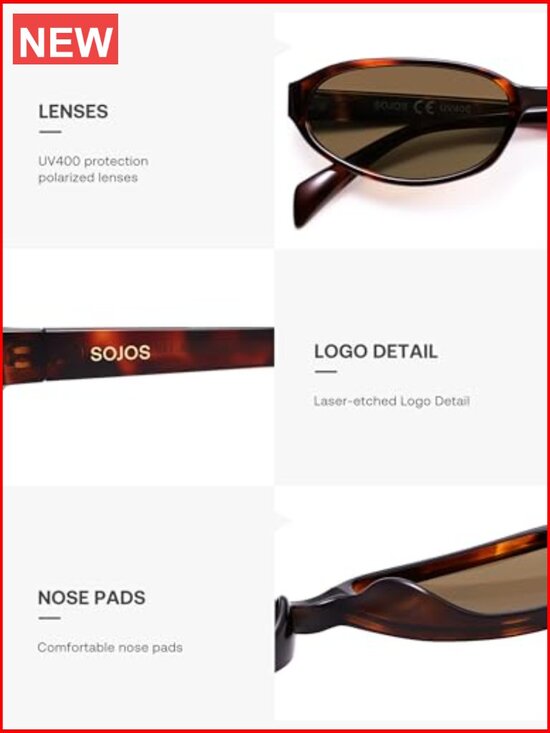 Retro Oval Polarized Sunglasses for Women Cat Eye Narrow Y2K Skinny Sunnies main image 5